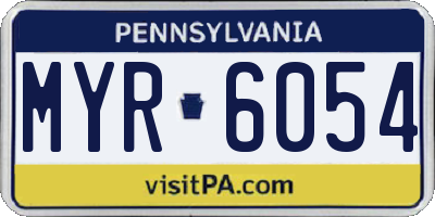 PA license plate MYR6054
