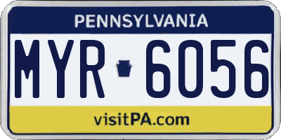 PA license plate MYR6056