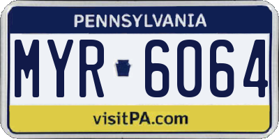 PA license plate MYR6064