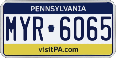 PA license plate MYR6065