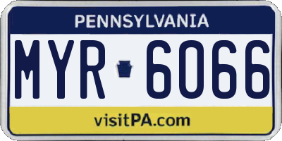 PA license plate MYR6066