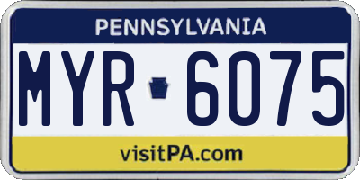 PA license plate MYR6075