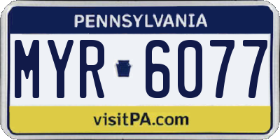 PA license plate MYR6077