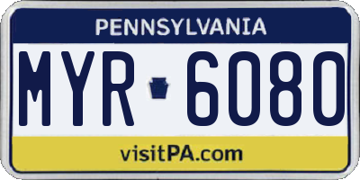 PA license plate MYR6080