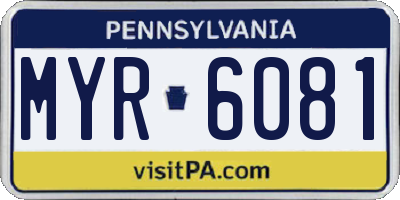 PA license plate MYR6081