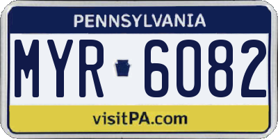 PA license plate MYR6082