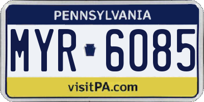 PA license plate MYR6085