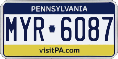 PA license plate MYR6087
