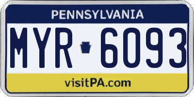 PA license plate MYR6093