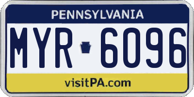 PA license plate MYR6096