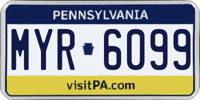 PA license plate MYR6099