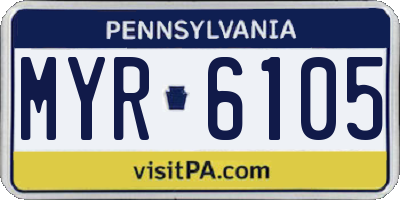 PA license plate MYR6105