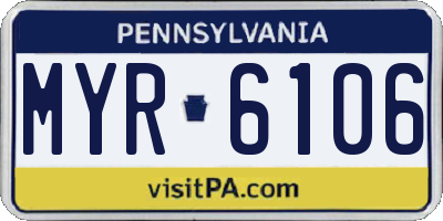 PA license plate MYR6106