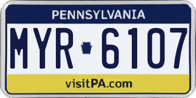 PA license plate MYR6107