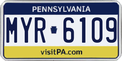 PA license plate MYR6109