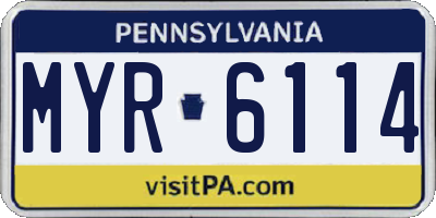 PA license plate MYR6114