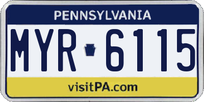 PA license plate MYR6115