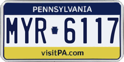 PA license plate MYR6117