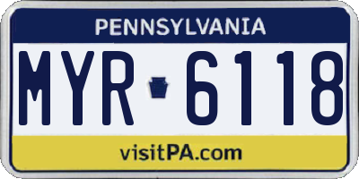 PA license plate MYR6118