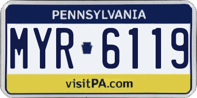 PA license plate MYR6119