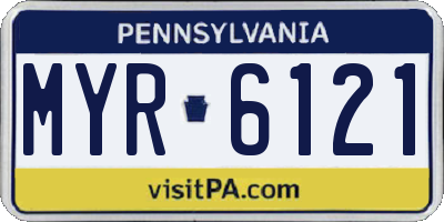 PA license plate MYR6121