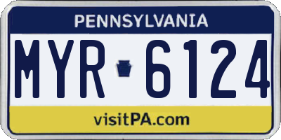 PA license plate MYR6124