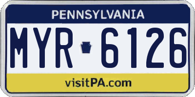 PA license plate MYR6126