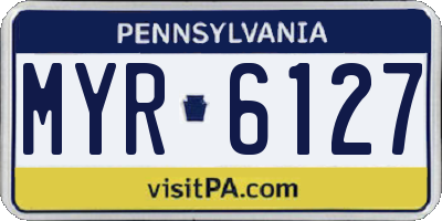 PA license plate MYR6127