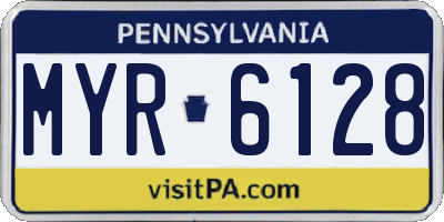 PA license plate MYR6128