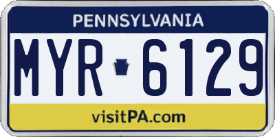 PA license plate MYR6129