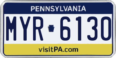 PA license plate MYR6130