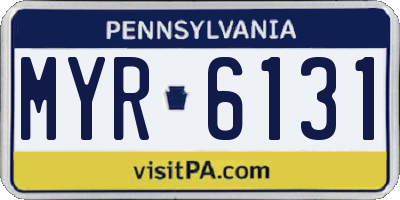 PA license plate MYR6131