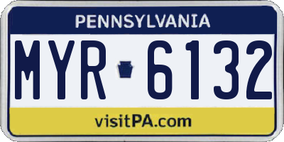PA license plate MYR6132