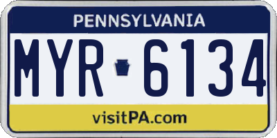 PA license plate MYR6134