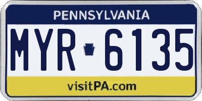 PA license plate MYR6135