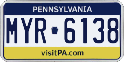 PA license plate MYR6138