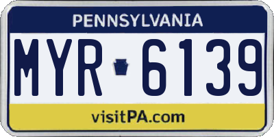 PA license plate MYR6139