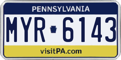 PA license plate MYR6143