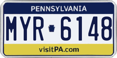 PA license plate MYR6148