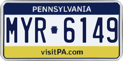 PA license plate MYR6149