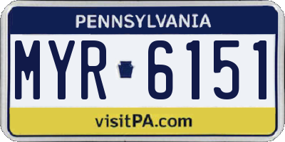 PA license plate MYR6151