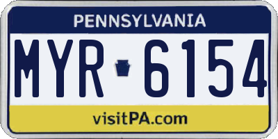 PA license plate MYR6154