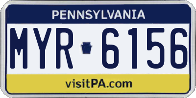 PA license plate MYR6156