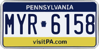 PA license plate MYR6158