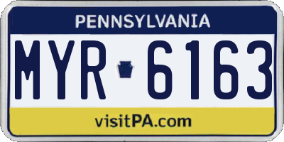 PA license plate MYR6163