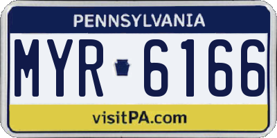PA license plate MYR6166