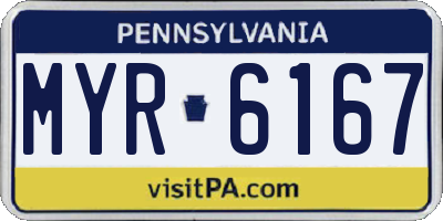 PA license plate MYR6167