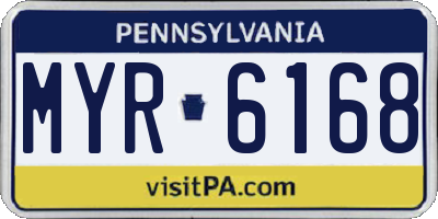 PA license plate MYR6168