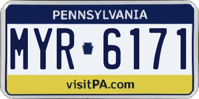 PA license plate MYR6171