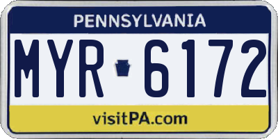 PA license plate MYR6172
